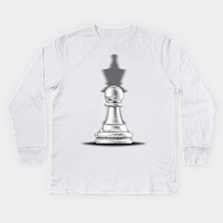 Pawn with a king shadow Kids Long Sleeve T-Shirt